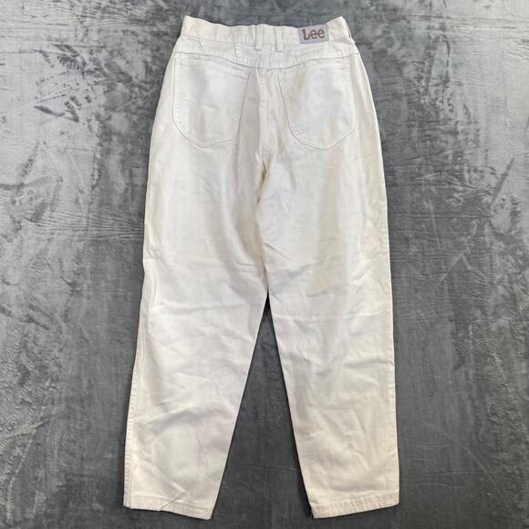 Vintage Lee Women's Tapered Jeans Size 11 White - Picture 2 of 9
